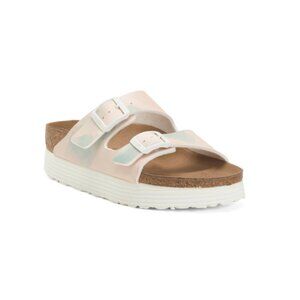 BIRKENSTOCK Pink/blue Arizona Platform Desert Dust Sandals